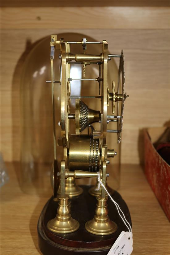 A skeleton clock under dome clock 27cm